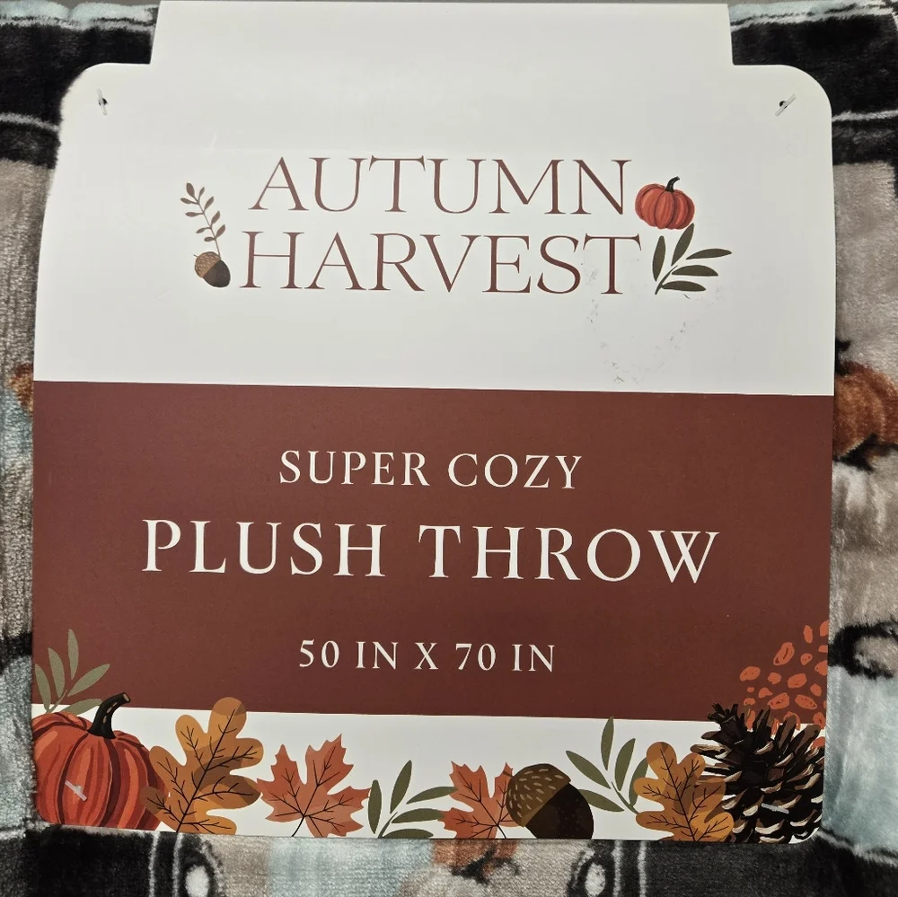Autumn Harvest Fall Farmhouse Truck Pumpkin Super Cozy Plush Throw Blanket
